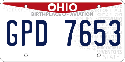 OH license plate GPD7653