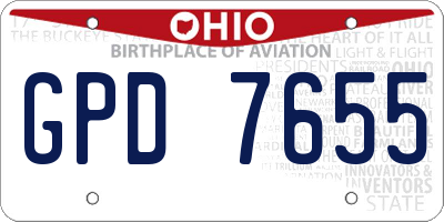 OH license plate GPD7655