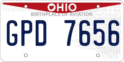 OH license plate GPD7656