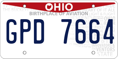 OH license plate GPD7664