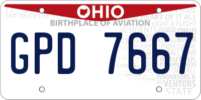 OH license plate GPD7667