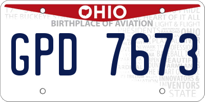 OH license plate GPD7673
