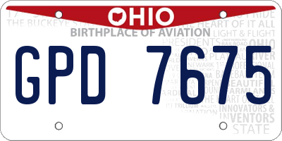 OH license plate GPD7675