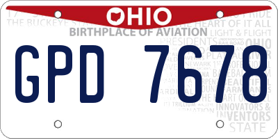OH license plate GPD7678