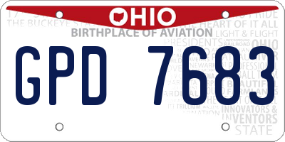 OH license plate GPD7683