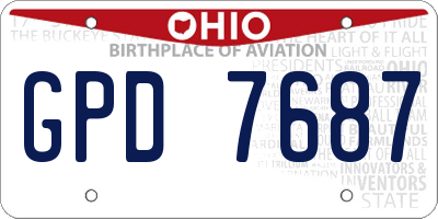 OH license plate GPD7687