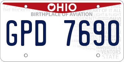 OH license plate GPD7690