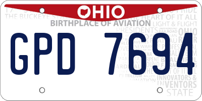 OH license plate GPD7694