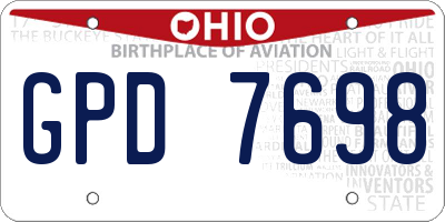 OH license plate GPD7698