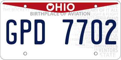 OH license plate GPD7702