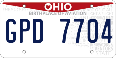 OH license plate GPD7704
