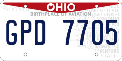 OH license plate GPD7705