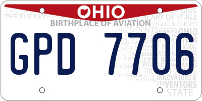 OH license plate GPD7706