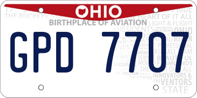 OH license plate GPD7707
