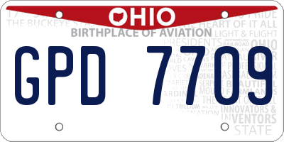 OH license plate GPD7709