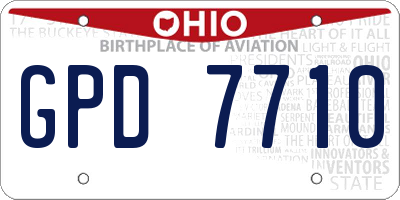 OH license plate GPD7710