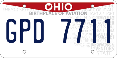OH license plate GPD7711