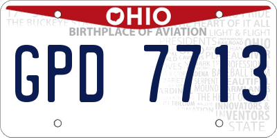 OH license plate GPD7713