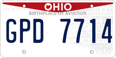 OH license plate GPD7714