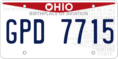 OH license plate GPD7715