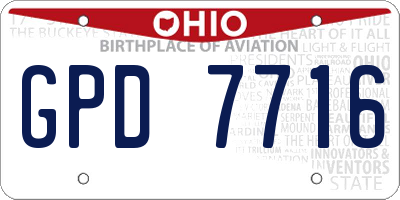 OH license plate GPD7716