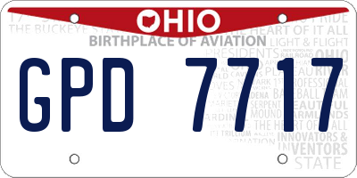 OH license plate GPD7717