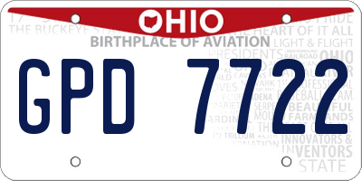 OH license plate GPD7722