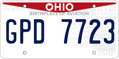 OH license plate GPD7723
