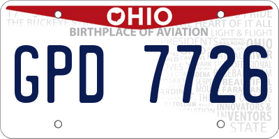 OH license plate GPD7726