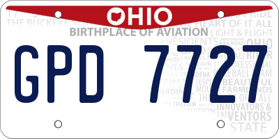 OH license plate GPD7727