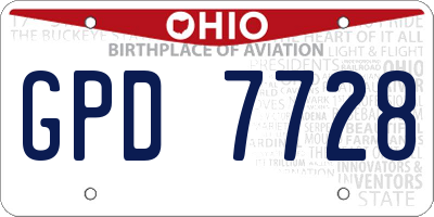 OH license plate GPD7728