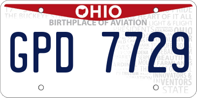 OH license plate GPD7729