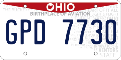 OH license plate GPD7730