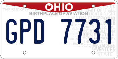 OH license plate GPD7731