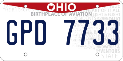 OH license plate GPD7733