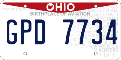 OH license plate GPD7734