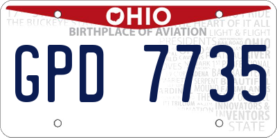 OH license plate GPD7735