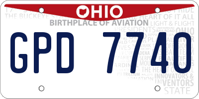 OH license plate GPD7740