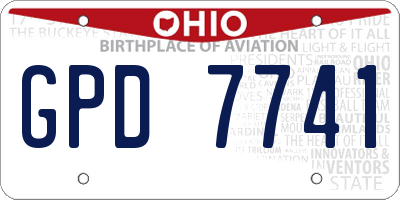 OH license plate GPD7741