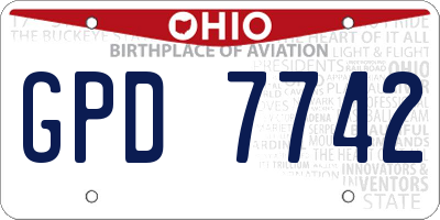OH license plate GPD7742