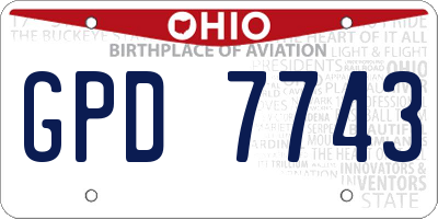 OH license plate GPD7743