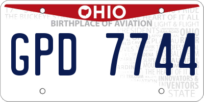 OH license plate GPD7744