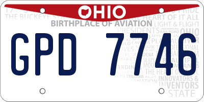 OH license plate GPD7746