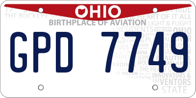OH license plate GPD7749