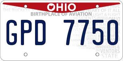 OH license plate GPD7750