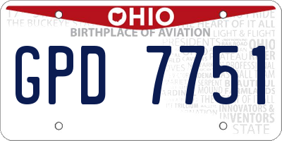 OH license plate GPD7751