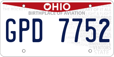 OH license plate GPD7752