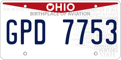 OH license plate GPD7753