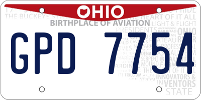 OH license plate GPD7754
