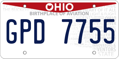 OH license plate GPD7755